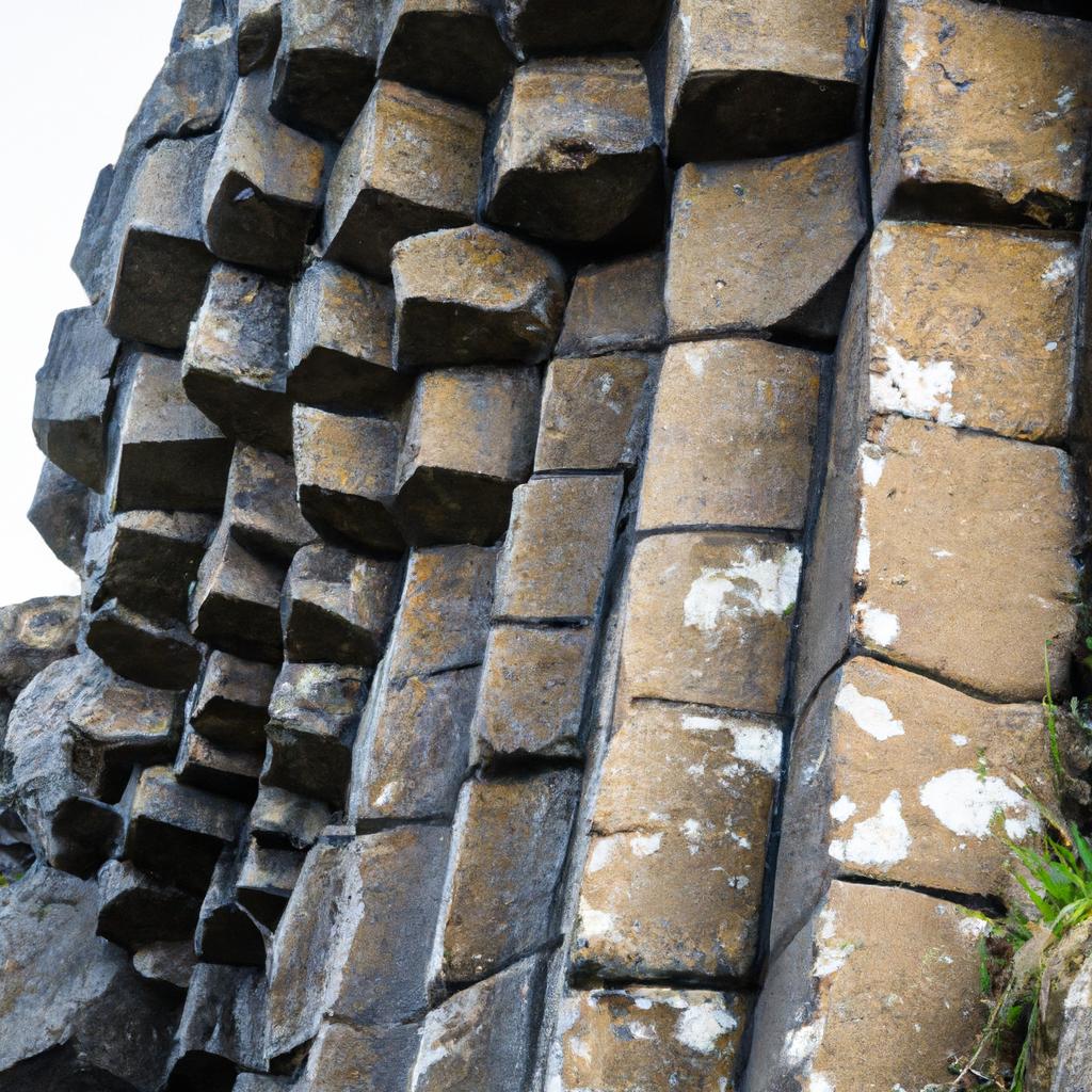 The intricate patterns on a Giant's Causeway basalt column