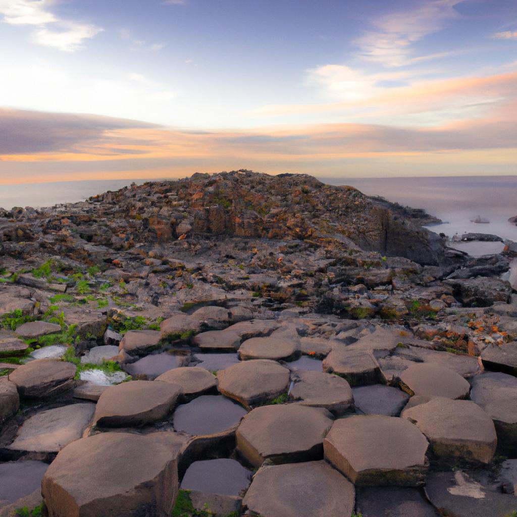 The Giant's Causeway in all its glory during a sunset