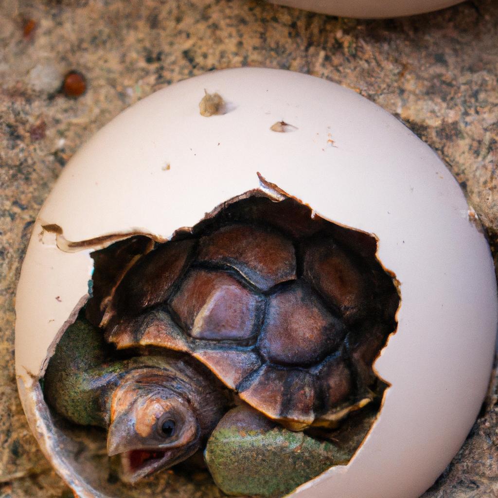 A baby giant tortoise hatching in Seychelles.