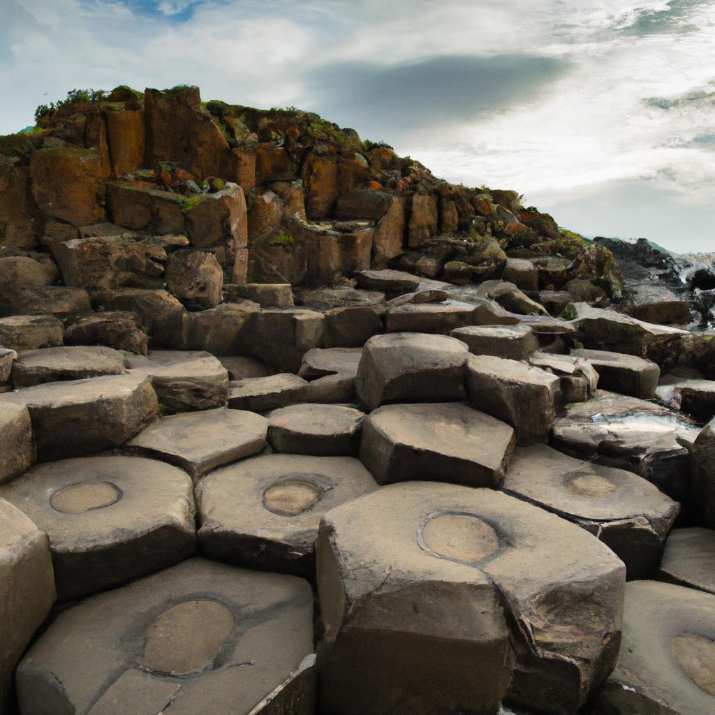 The unique basalt columns that make up the Giant's Causeway were formed by volcanic activity over 60 million years ago.