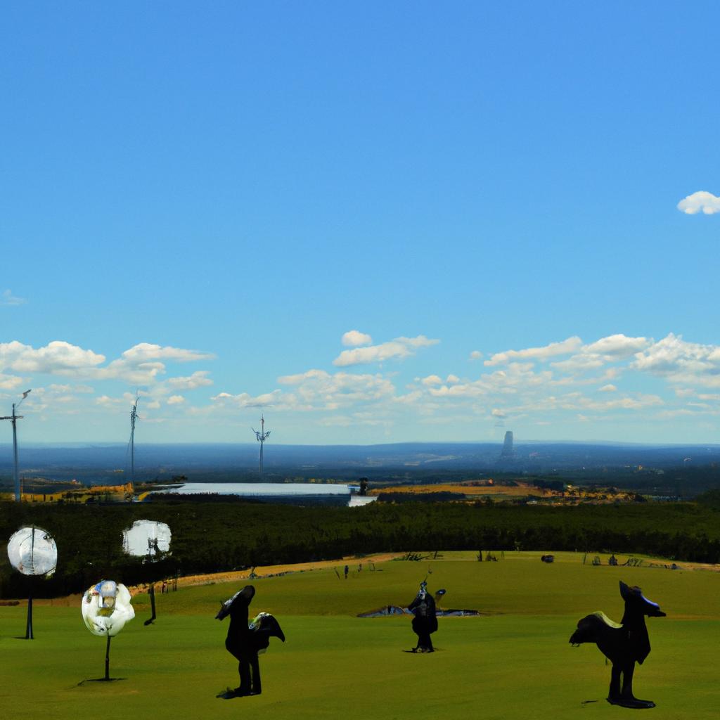 The breathtaking view of Gibbs Farm Sculpture Park from the top of the hill