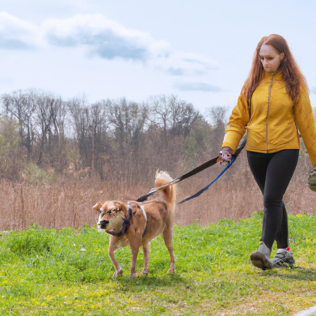 The girl's newfound confidence around dogs is evident as she takes the lead on the walk