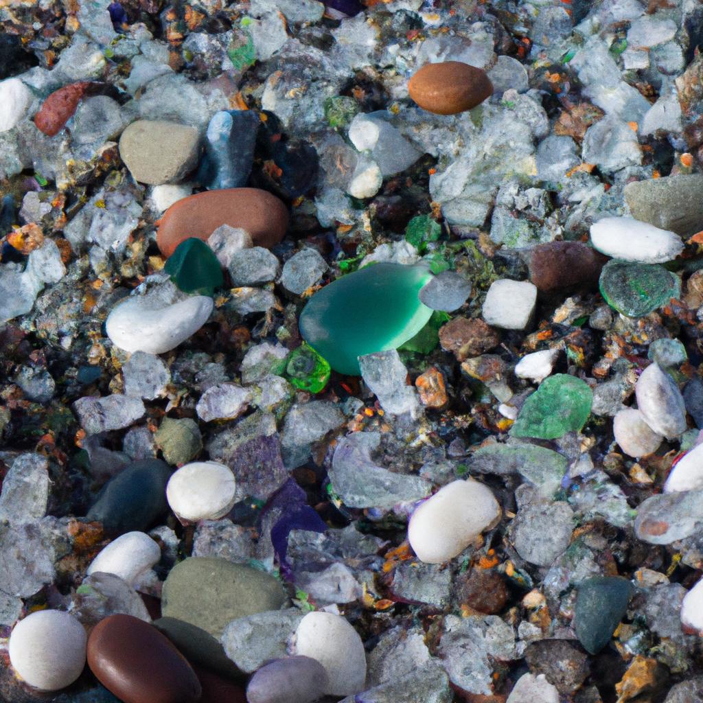 The Glass Beach's glass pebbles come in various colors and sizes