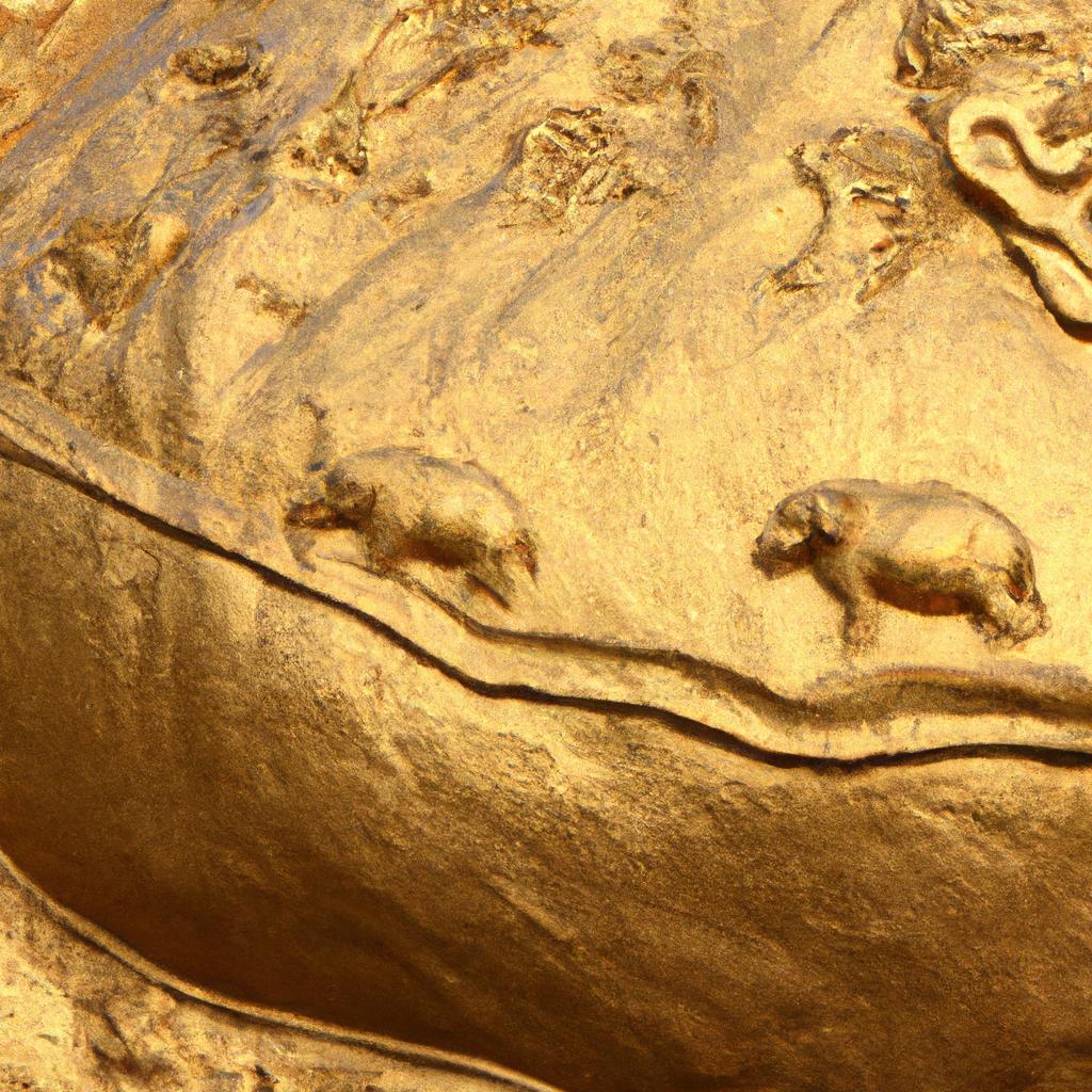 The Golden Boulder is adorned with beautiful carvings that depict Buddhist legends and stories.