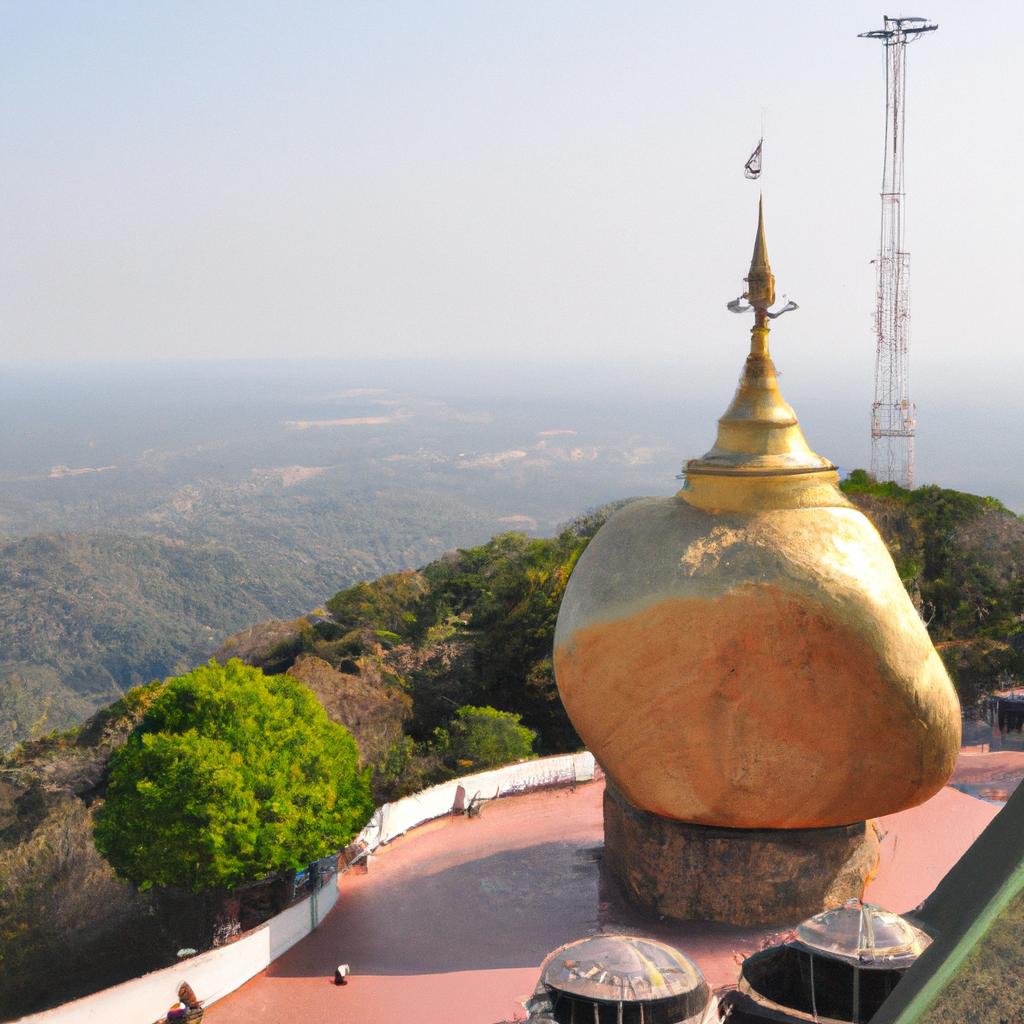 Take in the breathtaking panoramic view of the Golden Rock Pagoda