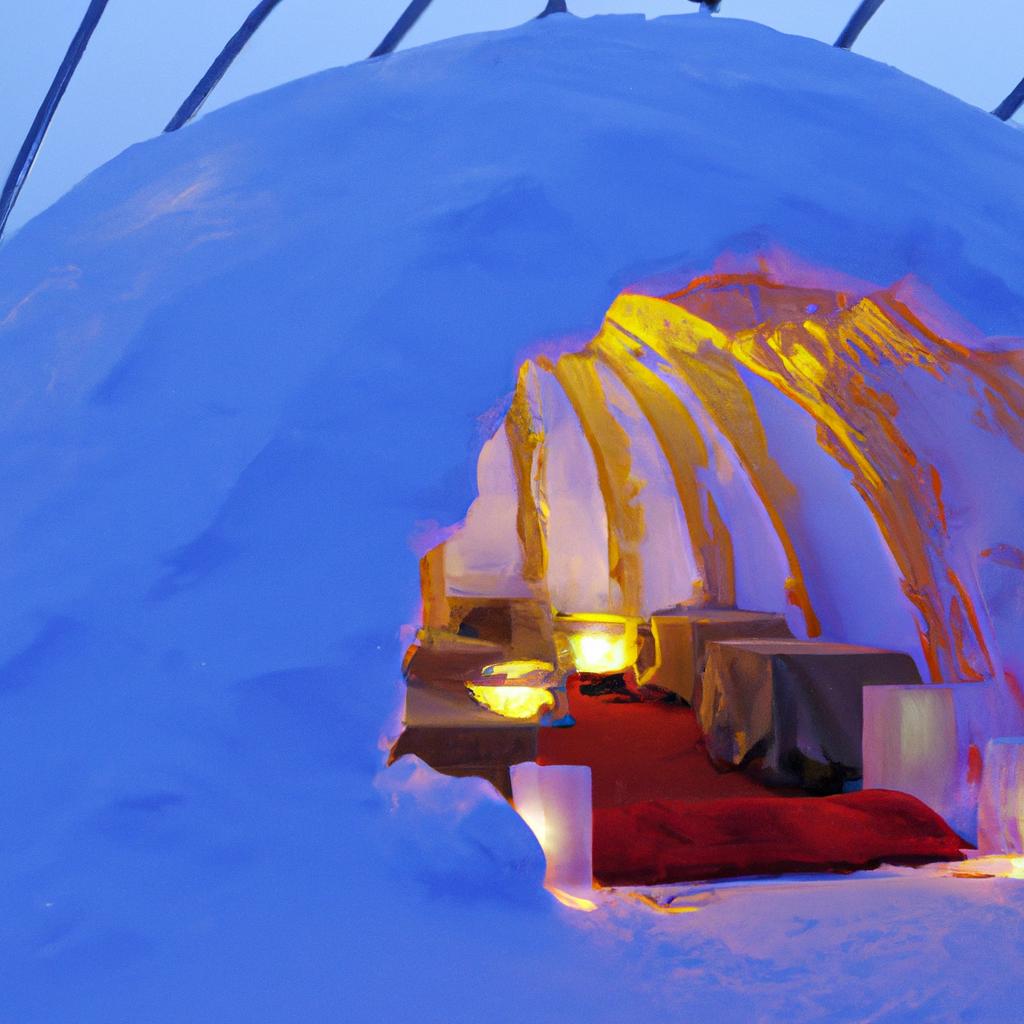 Savor delicious gourmet cuisine and drinks in an igloo restaurant in London