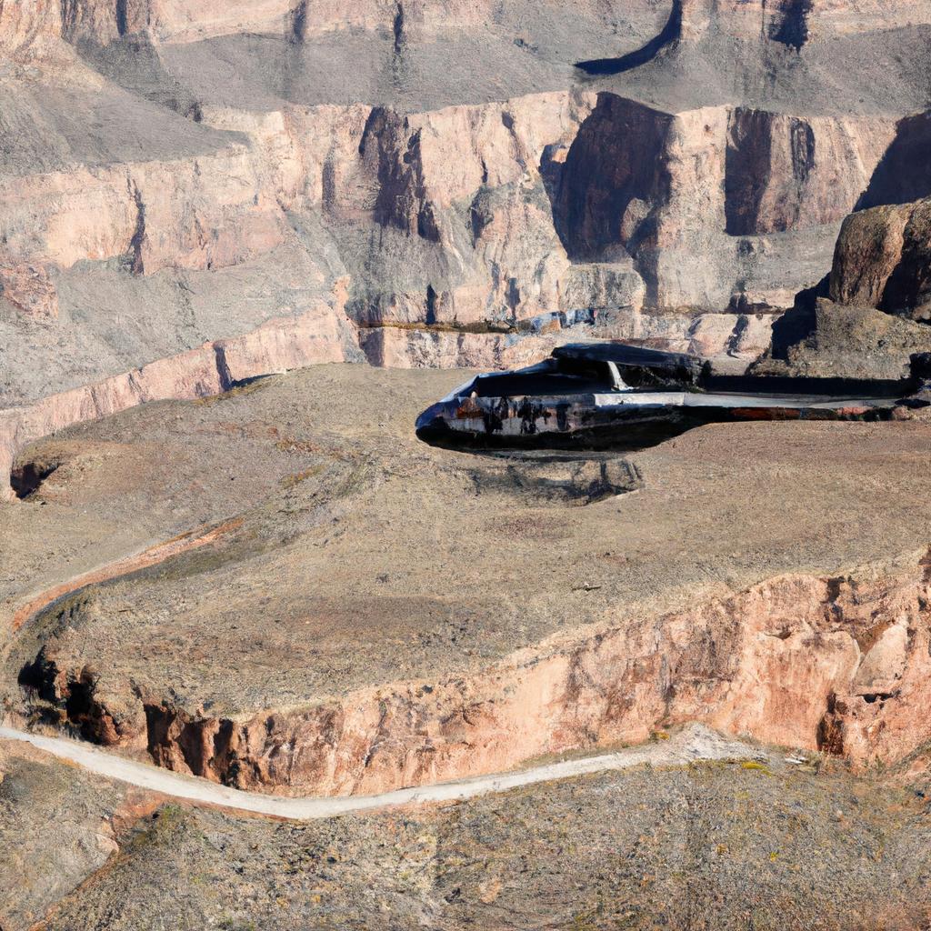 Admiring the Grand Canyon from above with helicopter tours