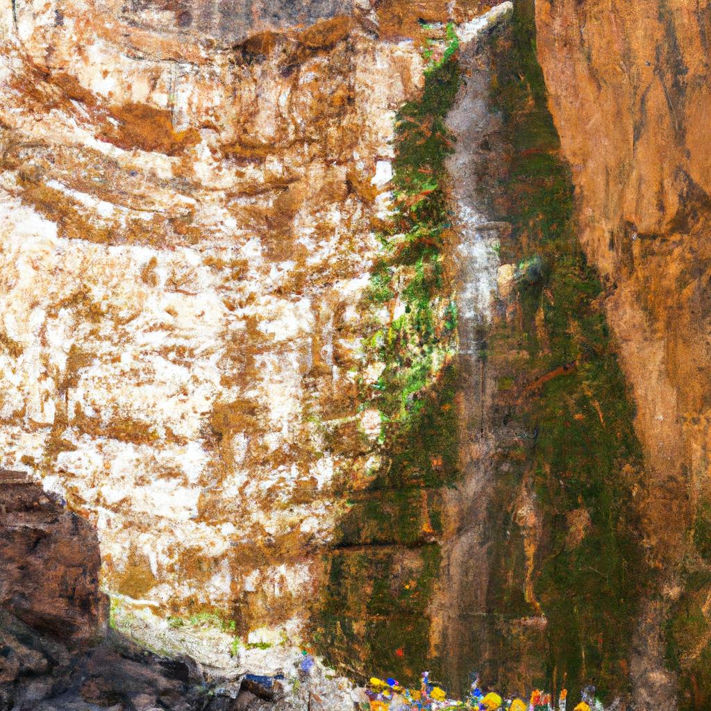 Rock climbing near the hidden waterfall in Grand Canyon is a thrilling adventure for adrenaline junkies