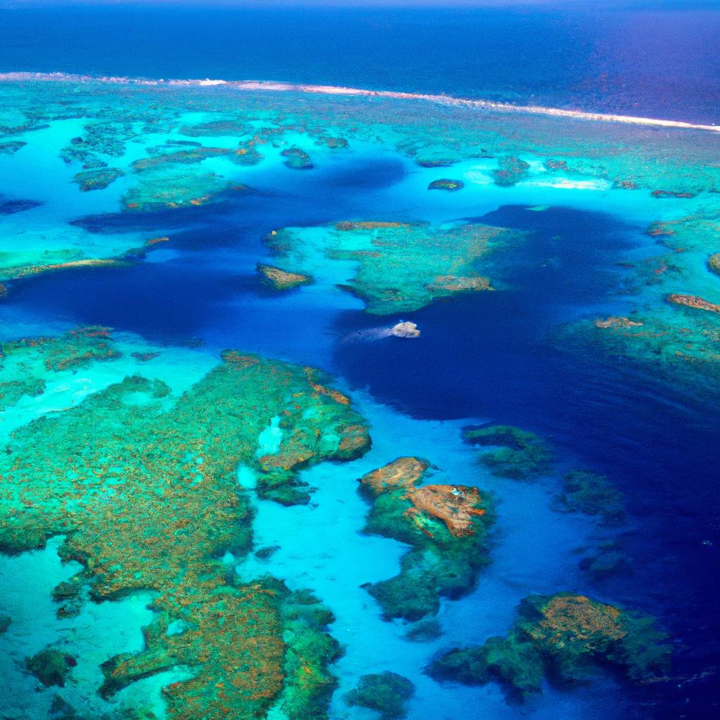 Take in the breathtaking views of the Great Barrier Reef from above