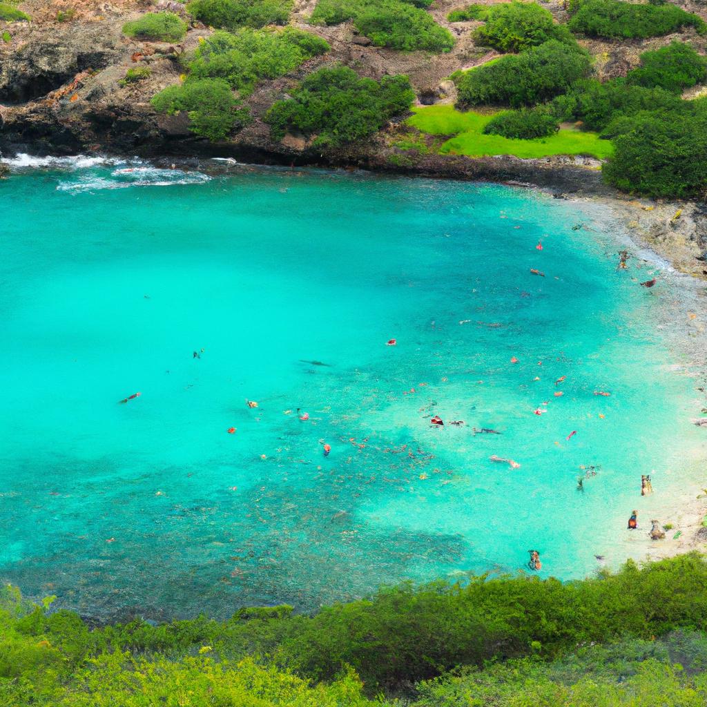 Swimming in the crystal-clear waters of Green Beach Hawaii