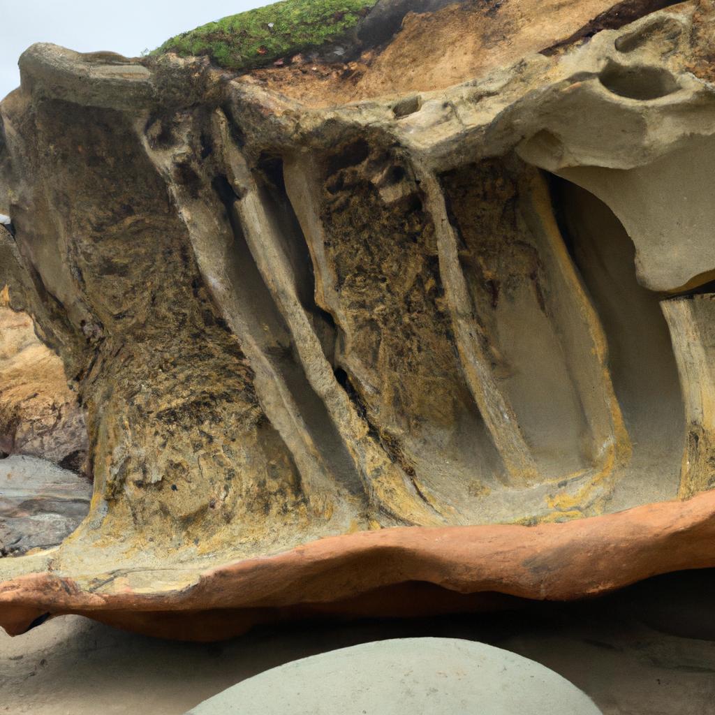 A unique rock formation at the Green Sand Beach in Hawaii