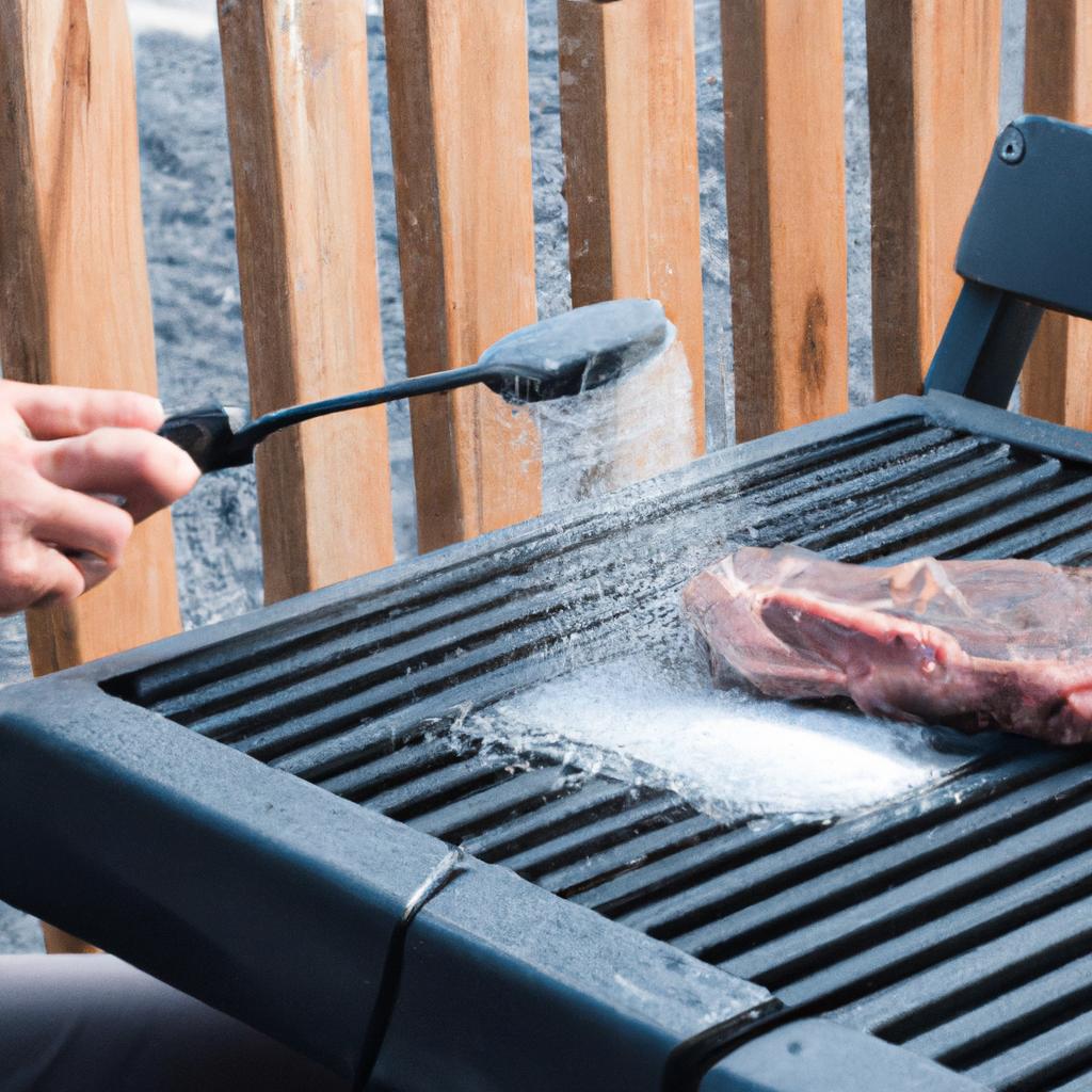 Grilling a steak with ibex salt for added flavor