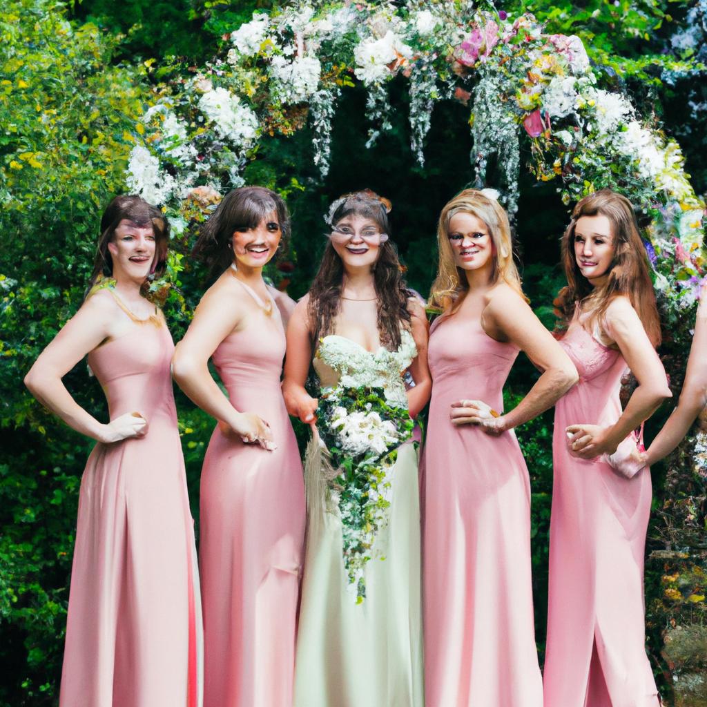 Bridesmaid squad in full bloom.