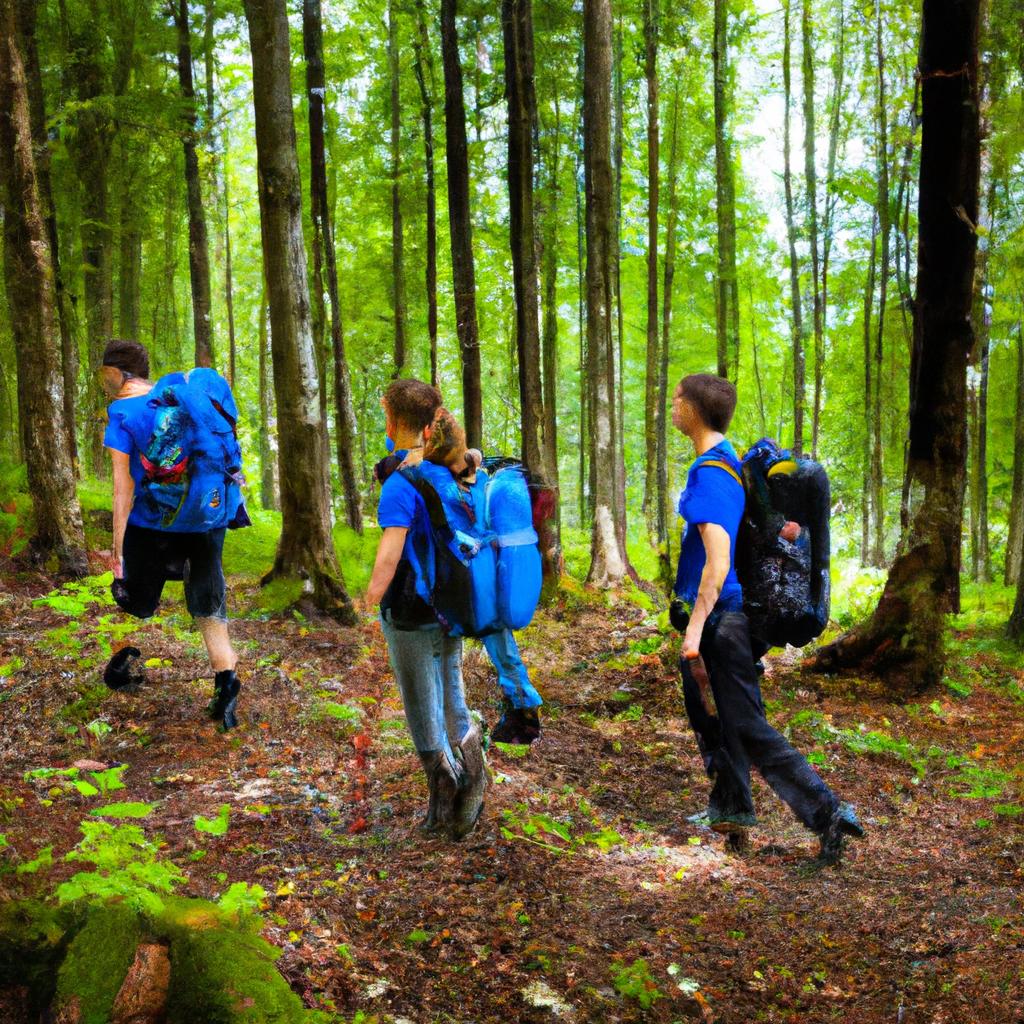 Hiking is one of the popular activities in the Magical Blue Forest.