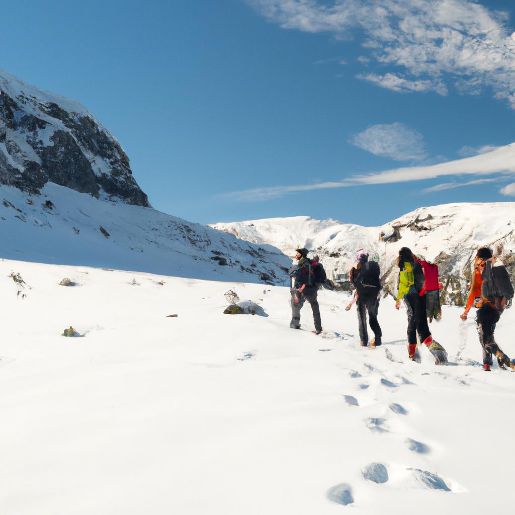 Experience the thrill of snowshoeing or hiking through the pristine winter wonderland near the refuge