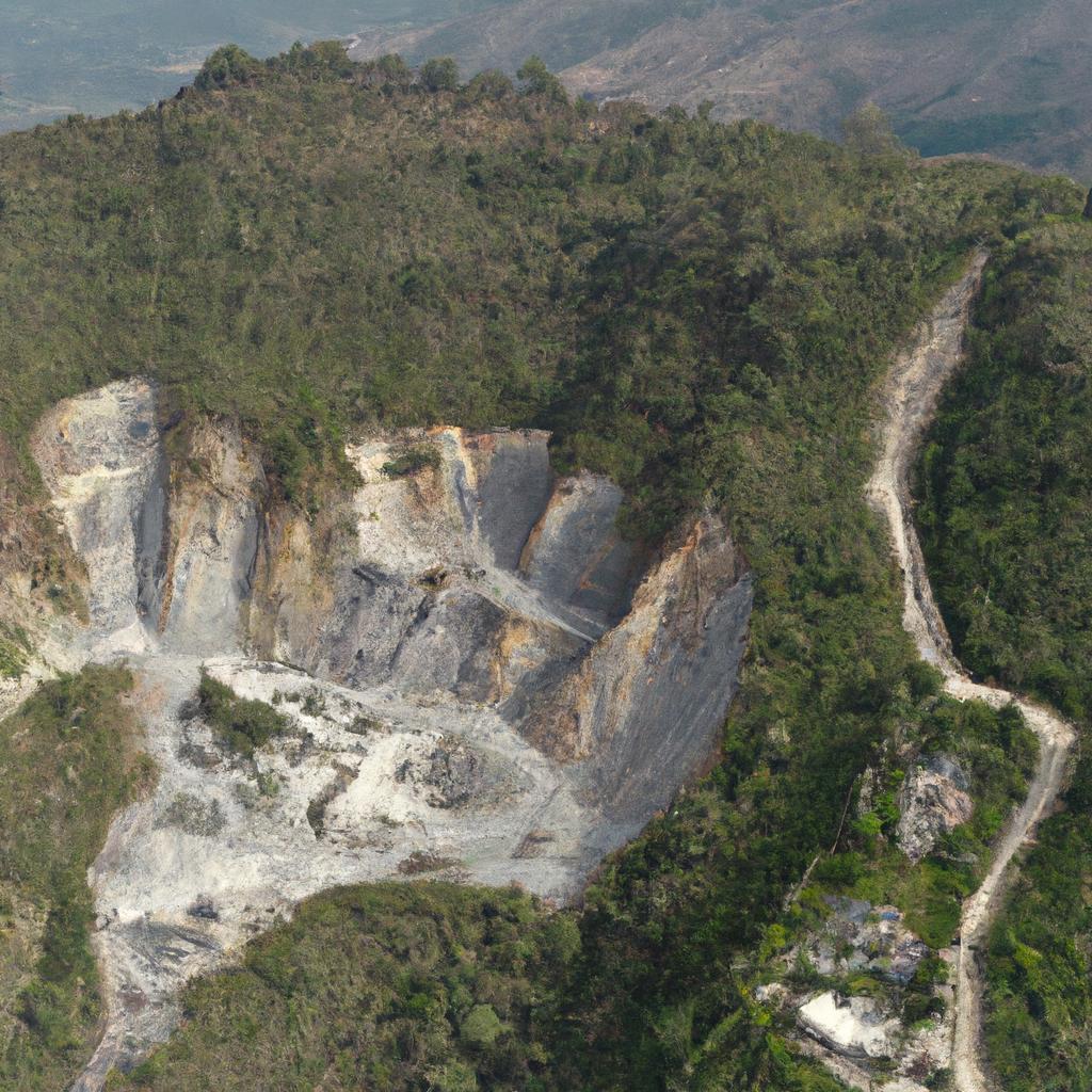 Panoramic view of a Guatemalan jade mine