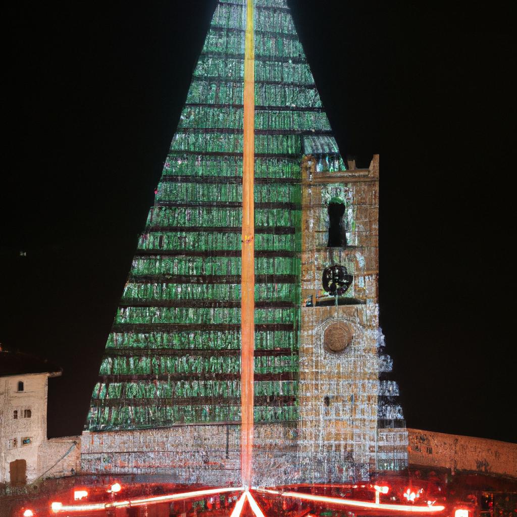 The Gubbio Christmas Tree stands tall as a testament to human engineering and creativity.