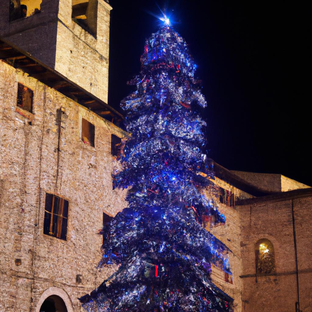 Visitors from all over the world flock to Gubbio to see the magnificent Christmas tree.