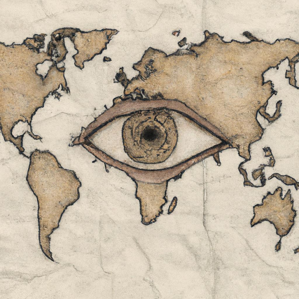 Hand-drawn parchment map of the Eye of the World