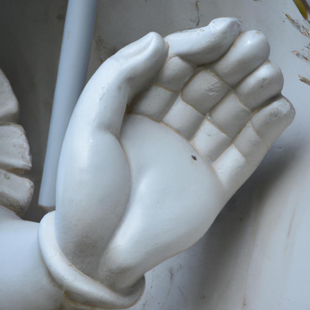 The hand statue located in this religious temple holds great significance for worshippers