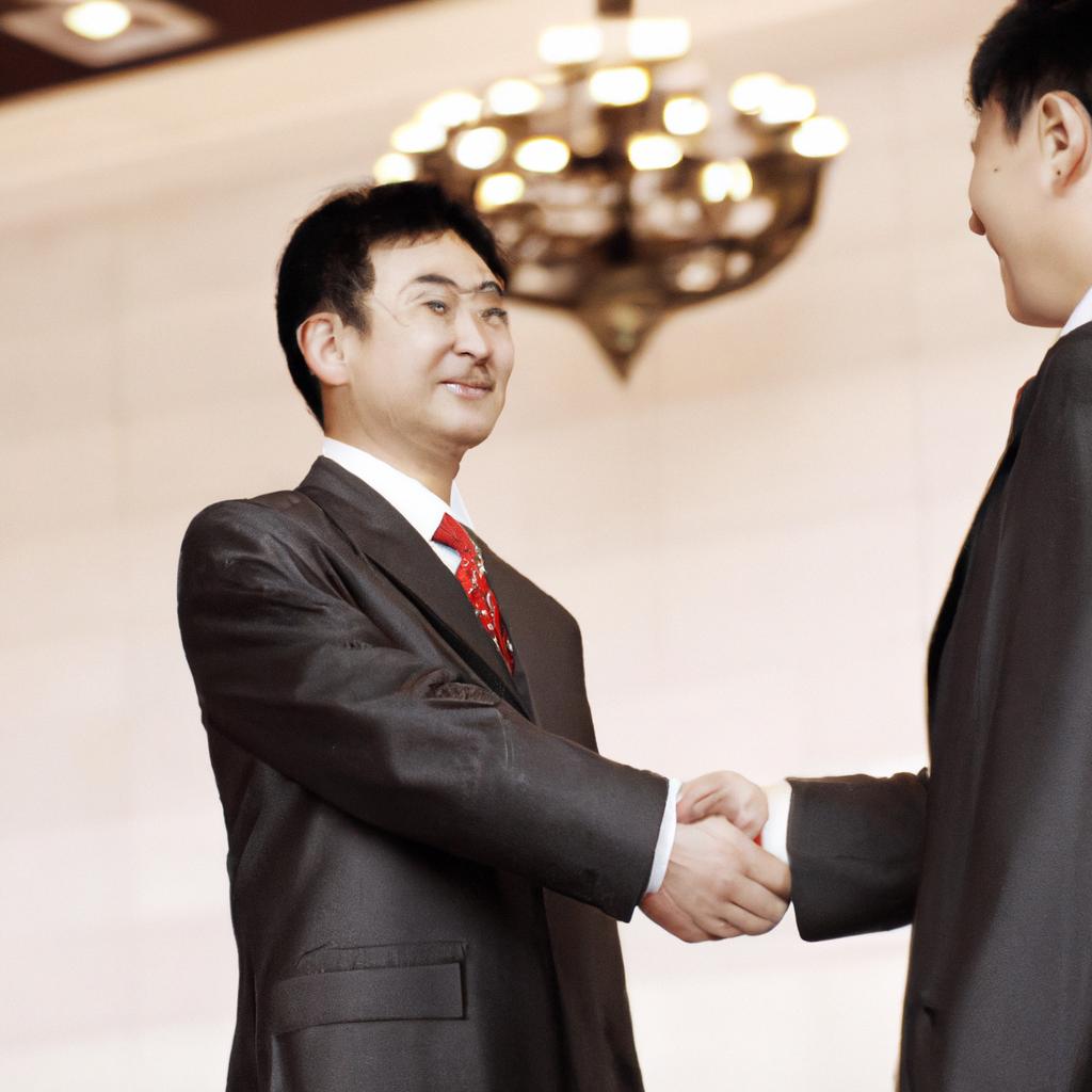 A successful business deal being made in Harbin's Chinese business culture.