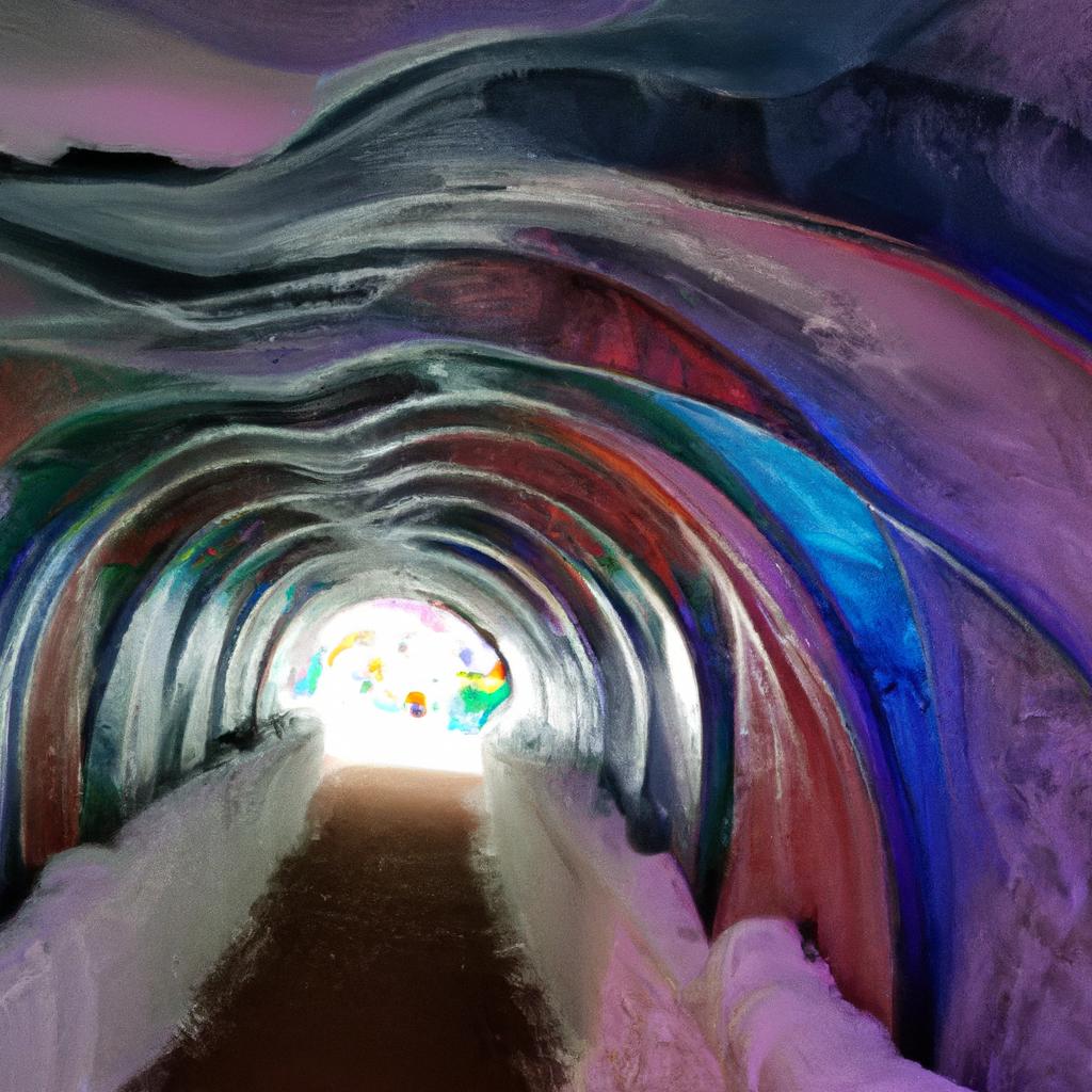 Visitors can walk through the mesmerizing ice tunnels at the Harbin International Ice and Snow Sculpture Festival.
