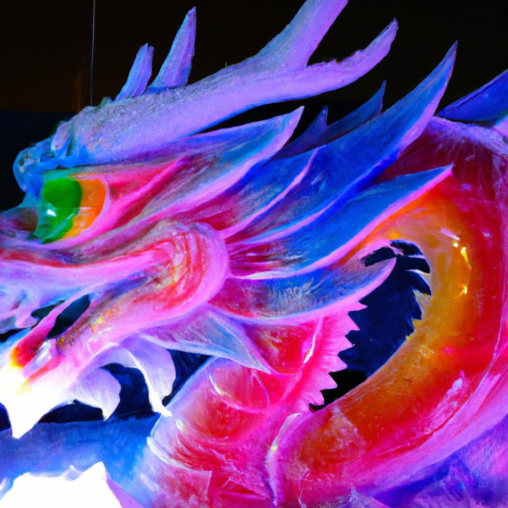 A stunning ice dragon sculpture at Harbin Winter Festival