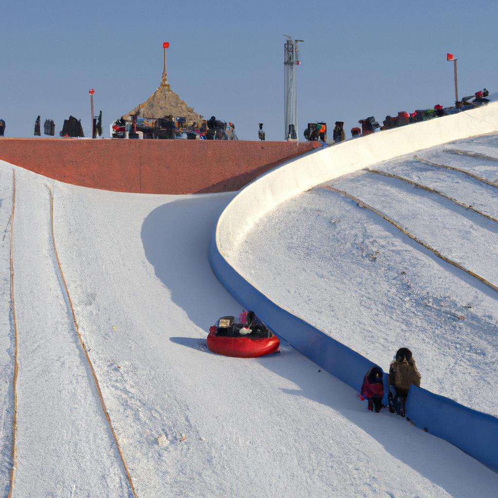 Thrilling snow slide ride at Harbin Winter Festival