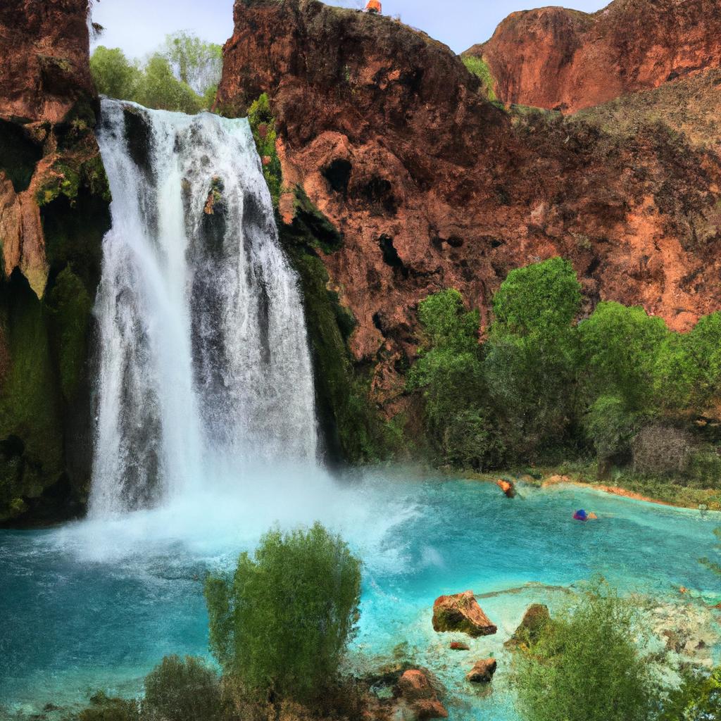 Havasu Falls is one of the most photographed waterfalls in Havasupai Falls Reservation.
