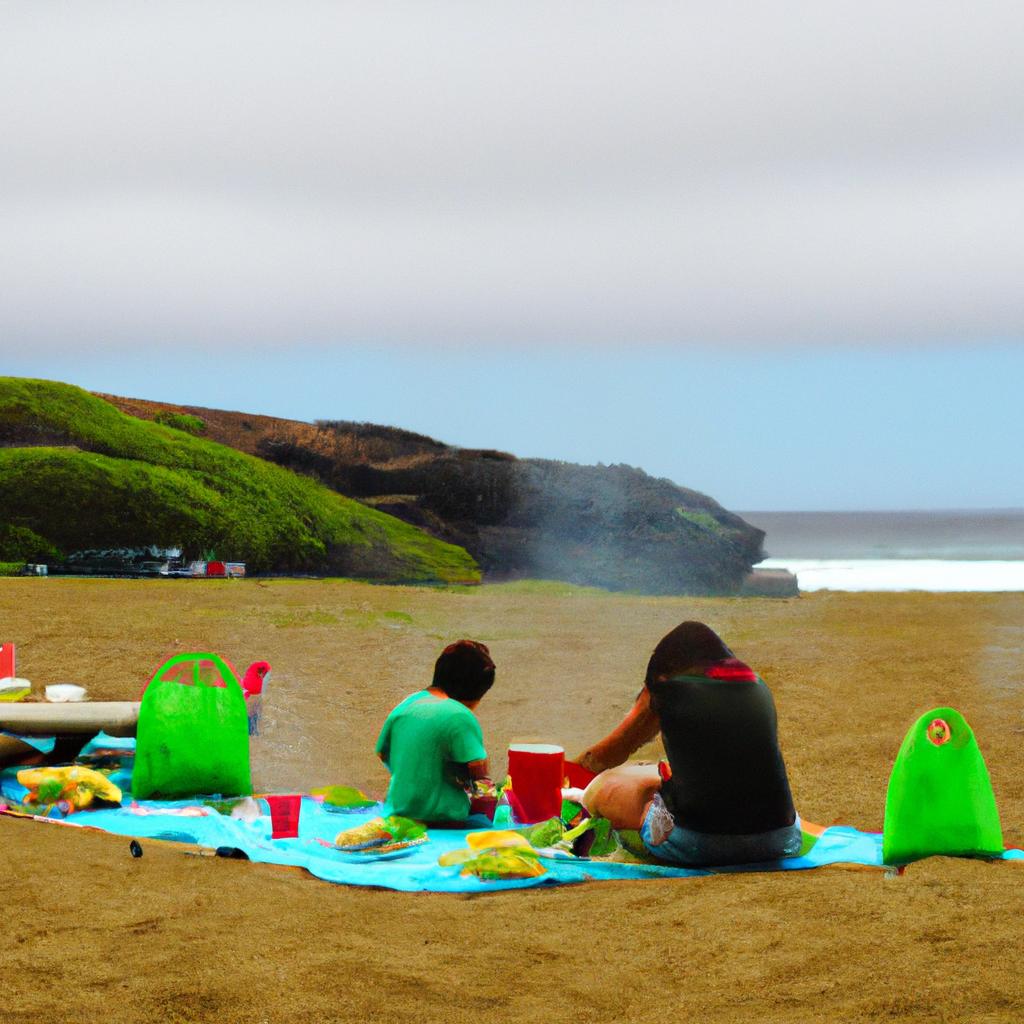 Picnicking on the beach is a popular activity for families and offers a serene environment to enjoy a meal.