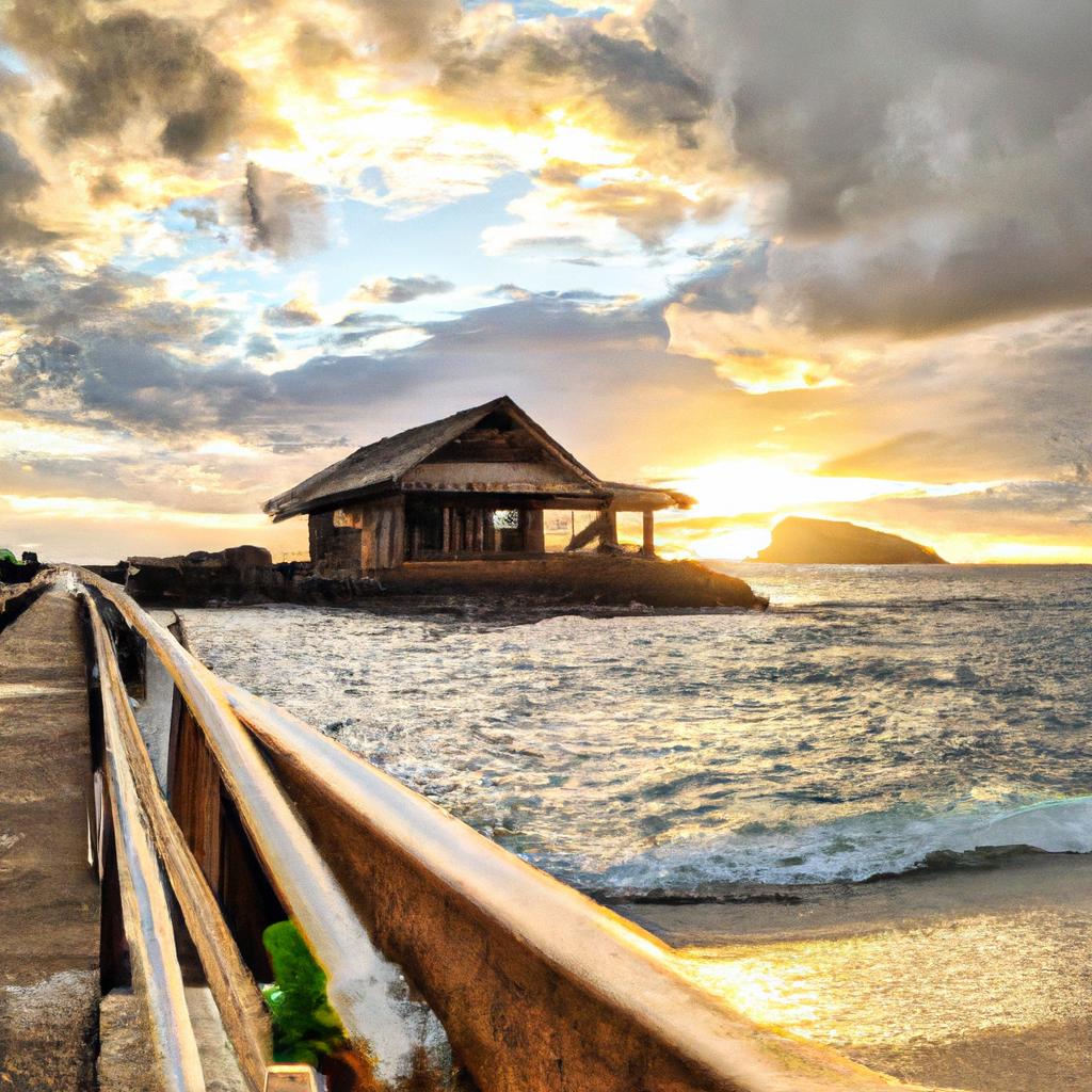 Watch the sun set over the Pacific Ocean from your own private beach house on a beautiful Hawaiian island.