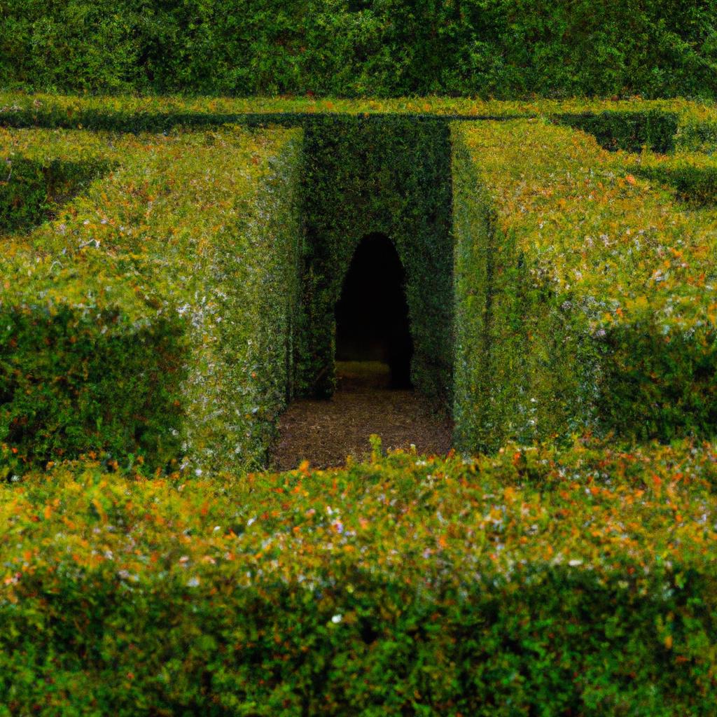 The entrance to the hedge labyrinth is just as beautiful as the rest of the maze.