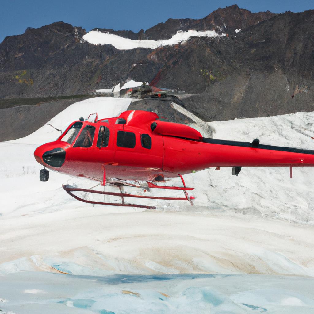 Studying the blood glacier requires access via helicopter due to its remote location