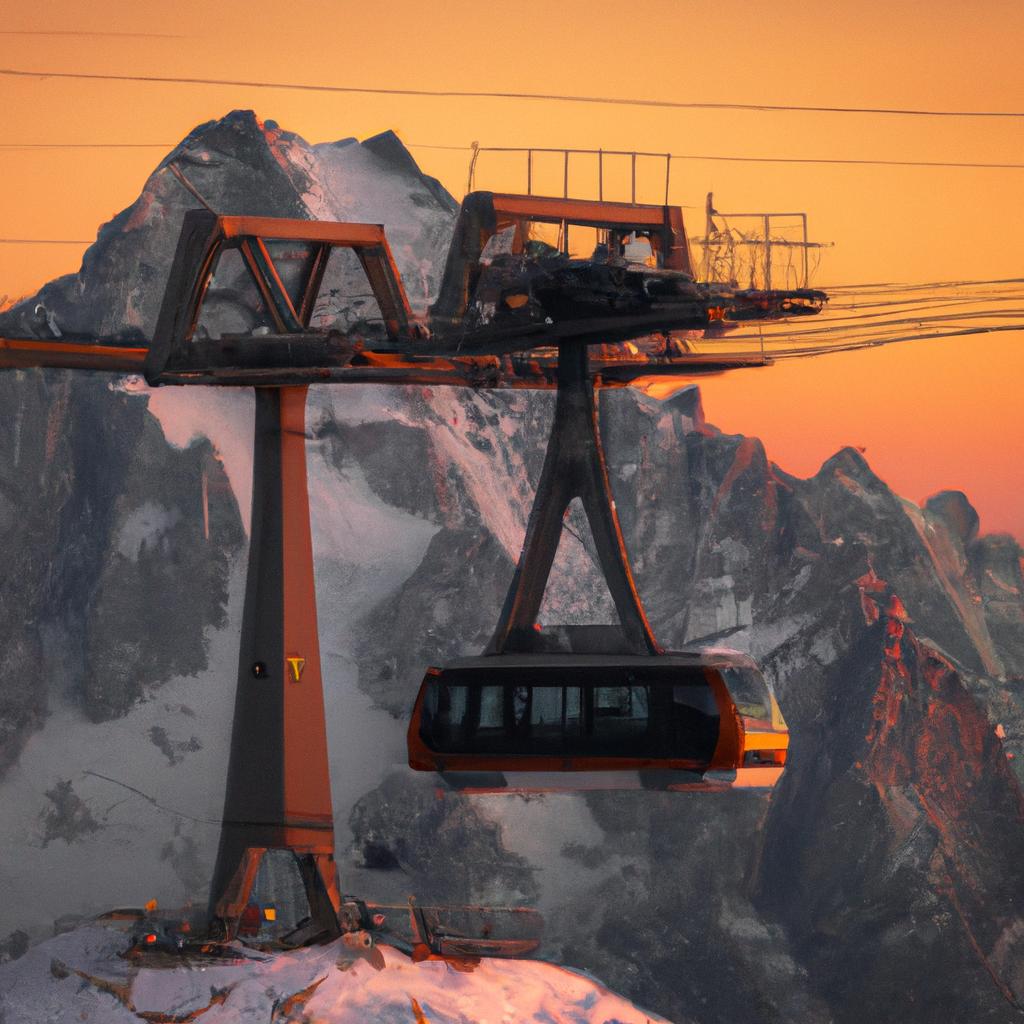 The highest gondola in the world offers a breathtaking view of the sunset.