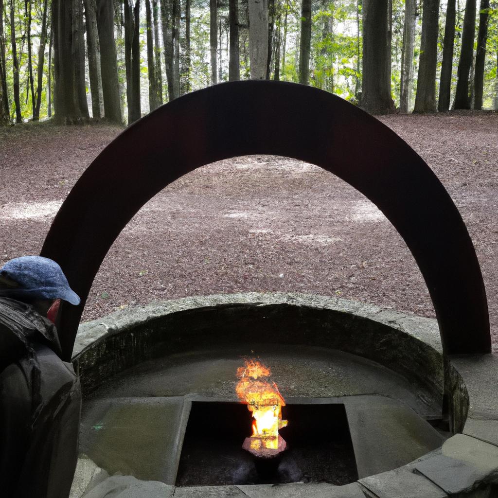 Taking in the beauty of the eternal flame at Chestnut Ridge