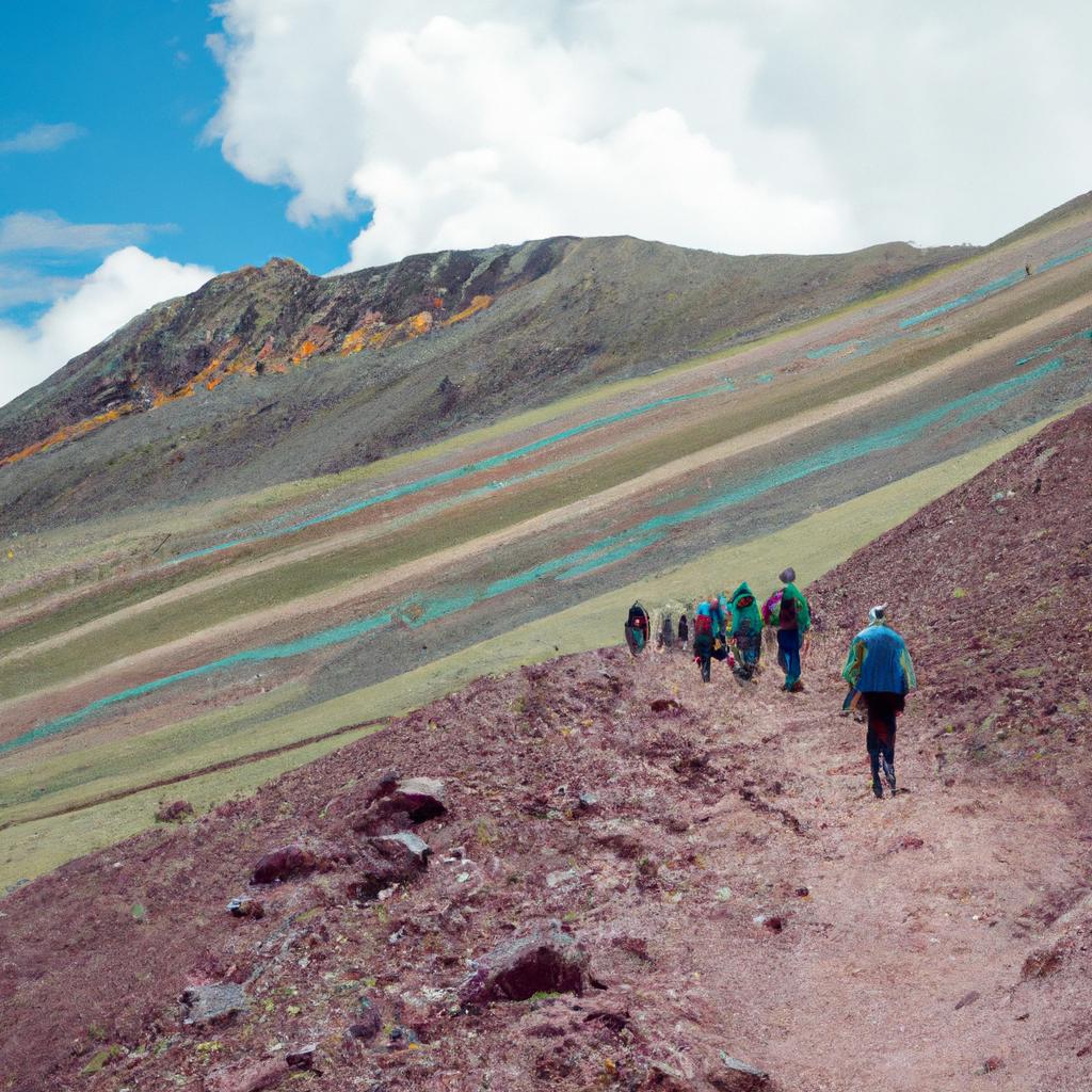 Hiking through the Rainbow Mountains is a popular tourist activity