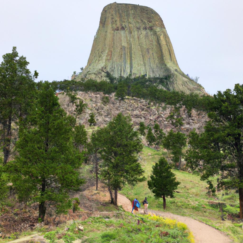 Stunning views of the surrounding landscape from the hiking trails at Devils Tower Mountain