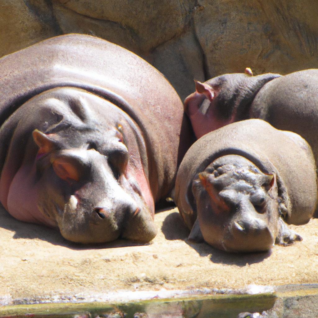 Catch a glimpse of a family of hippos lounging in the sun in their natural habitat in Okavango Delta.