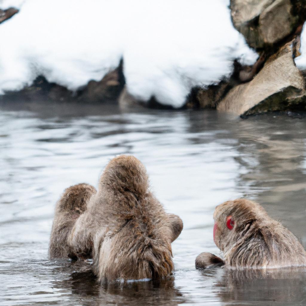 Hokkaido snow monkeys are known for their unique behavior of bathing in hot springs