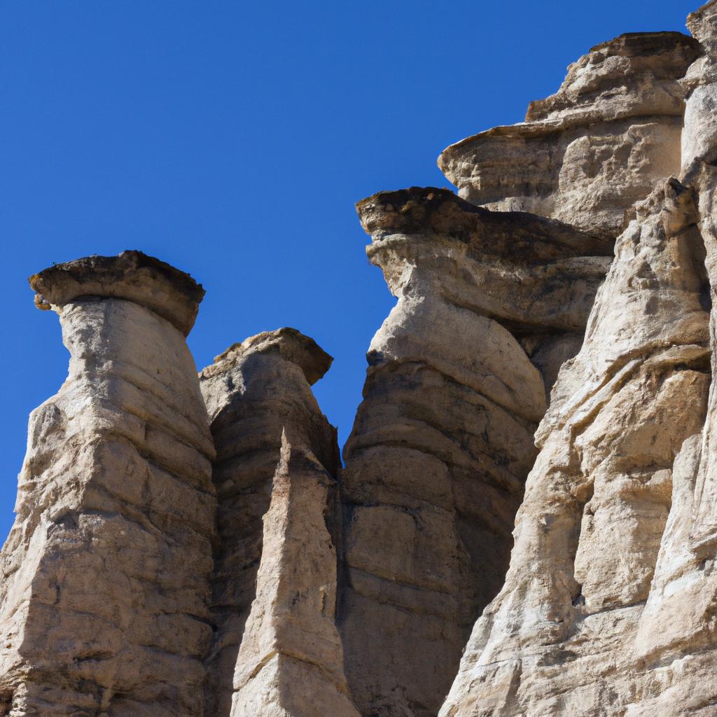 Hoodoos in Banff National Park are unique rock formations carved by erosion over time.