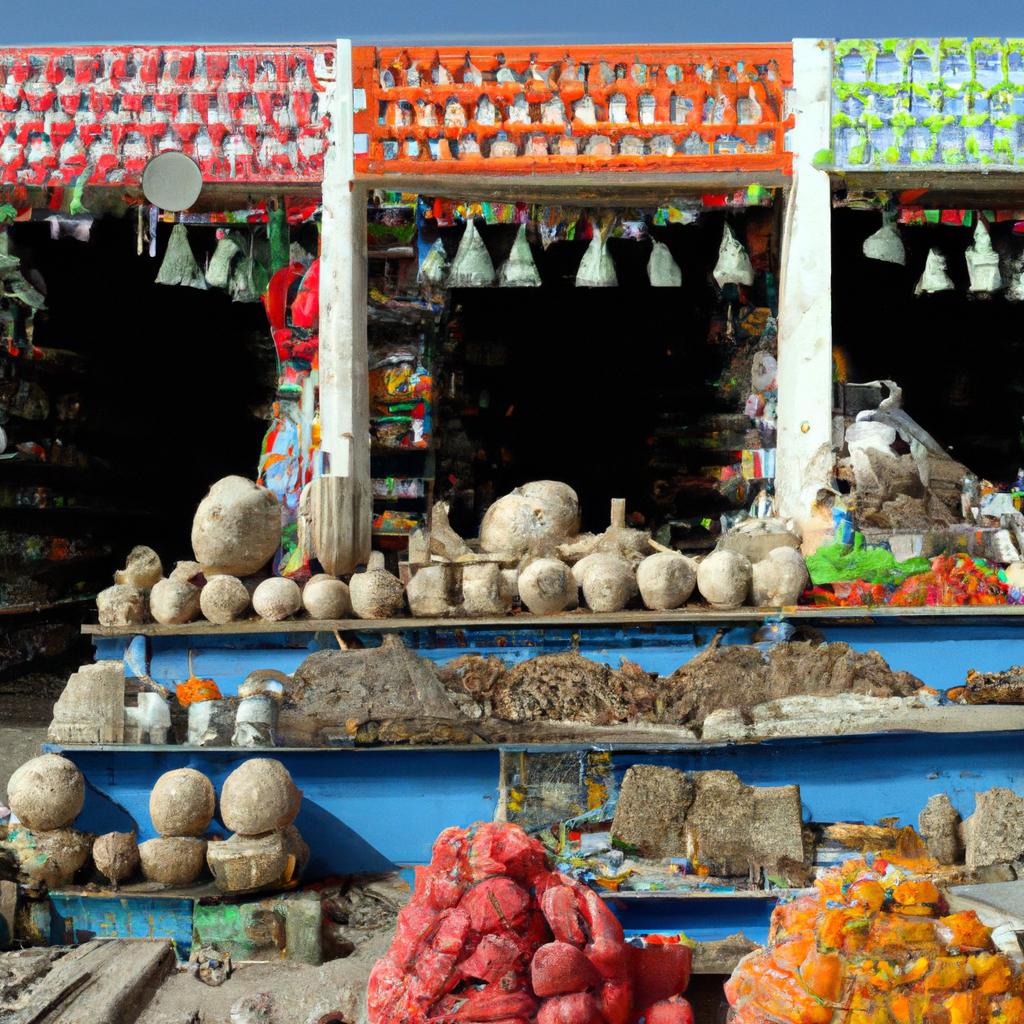 Experience the vibrant local culture of Hormuz Island at the colorful markets in town.