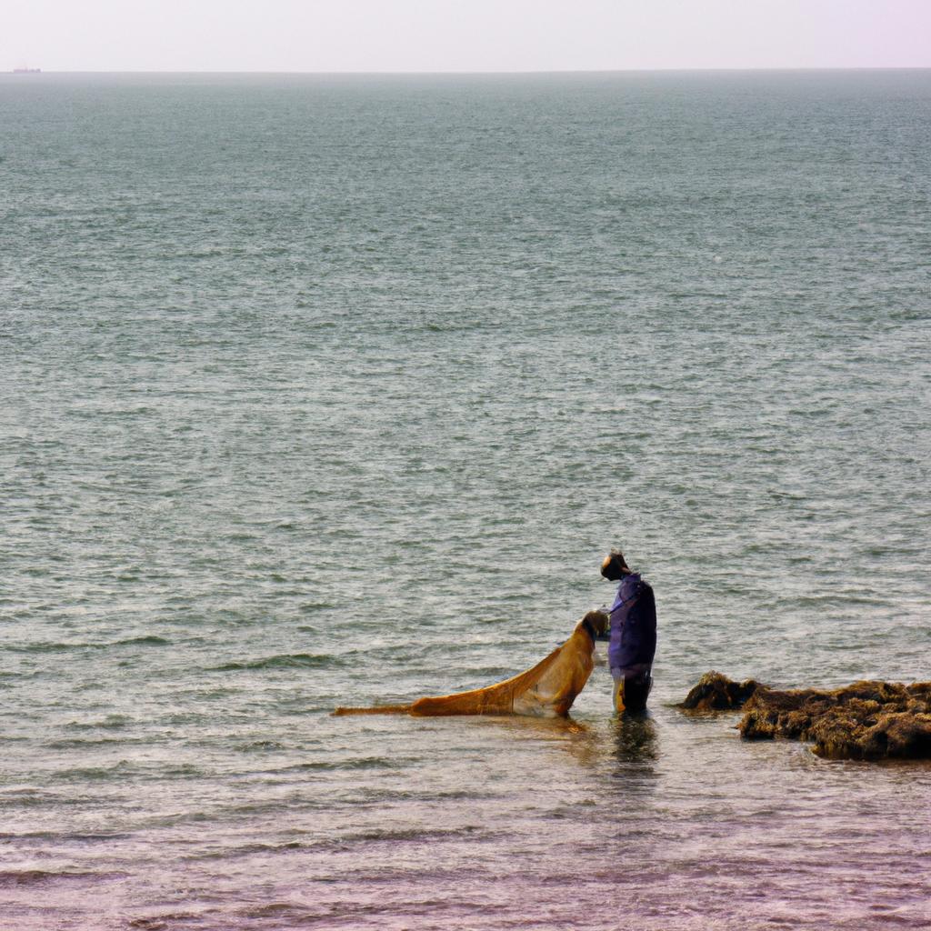 Fishing is a major industry on Hormuz Island, with fishermen setting their nets in the beautiful surrounding waters.