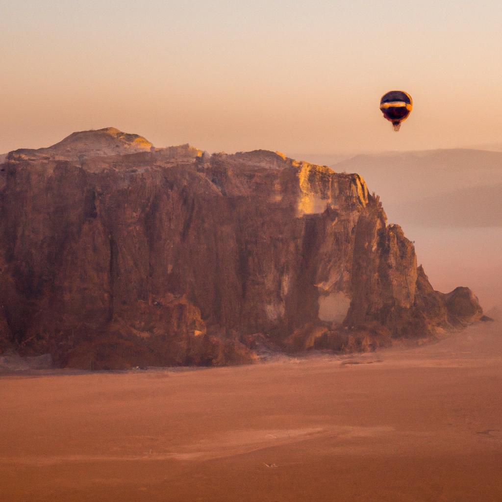 Experience the sunrise from a hot air balloon in Wadi Rum