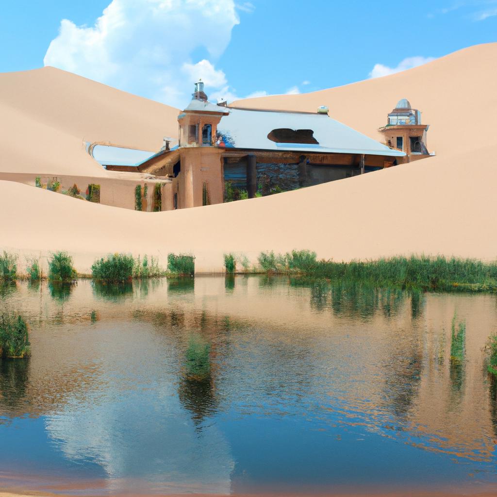 The tranquil waters of Huacachina oasis.