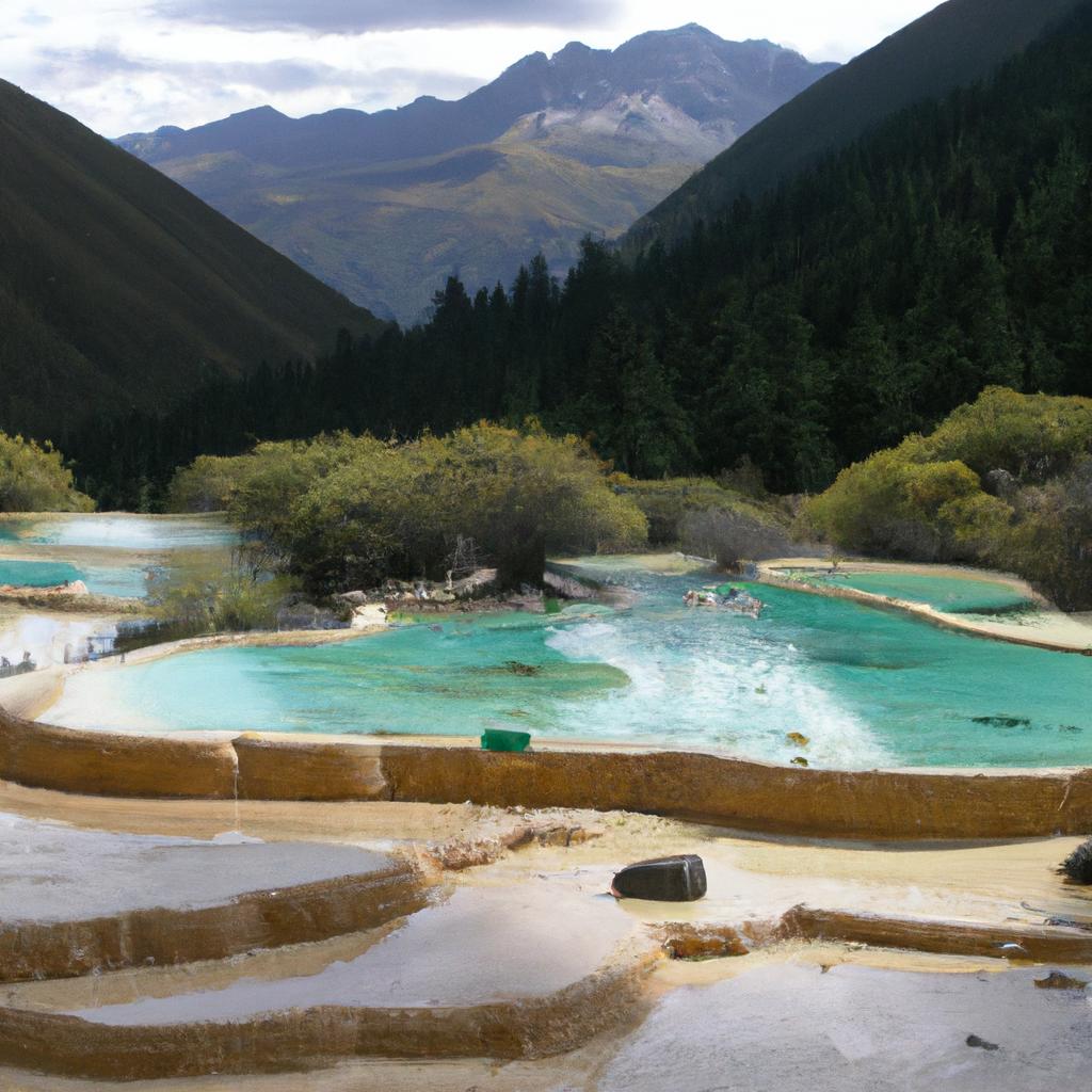 Relaxing in the hot springs of Huanglong is the perfect way to unwind after a long day of exploring.
