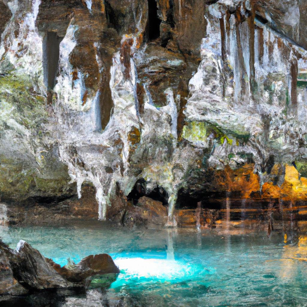 This hidden gem of a cave boasts a stunning display of stalactite ice formations and a crystal clear pool of water.