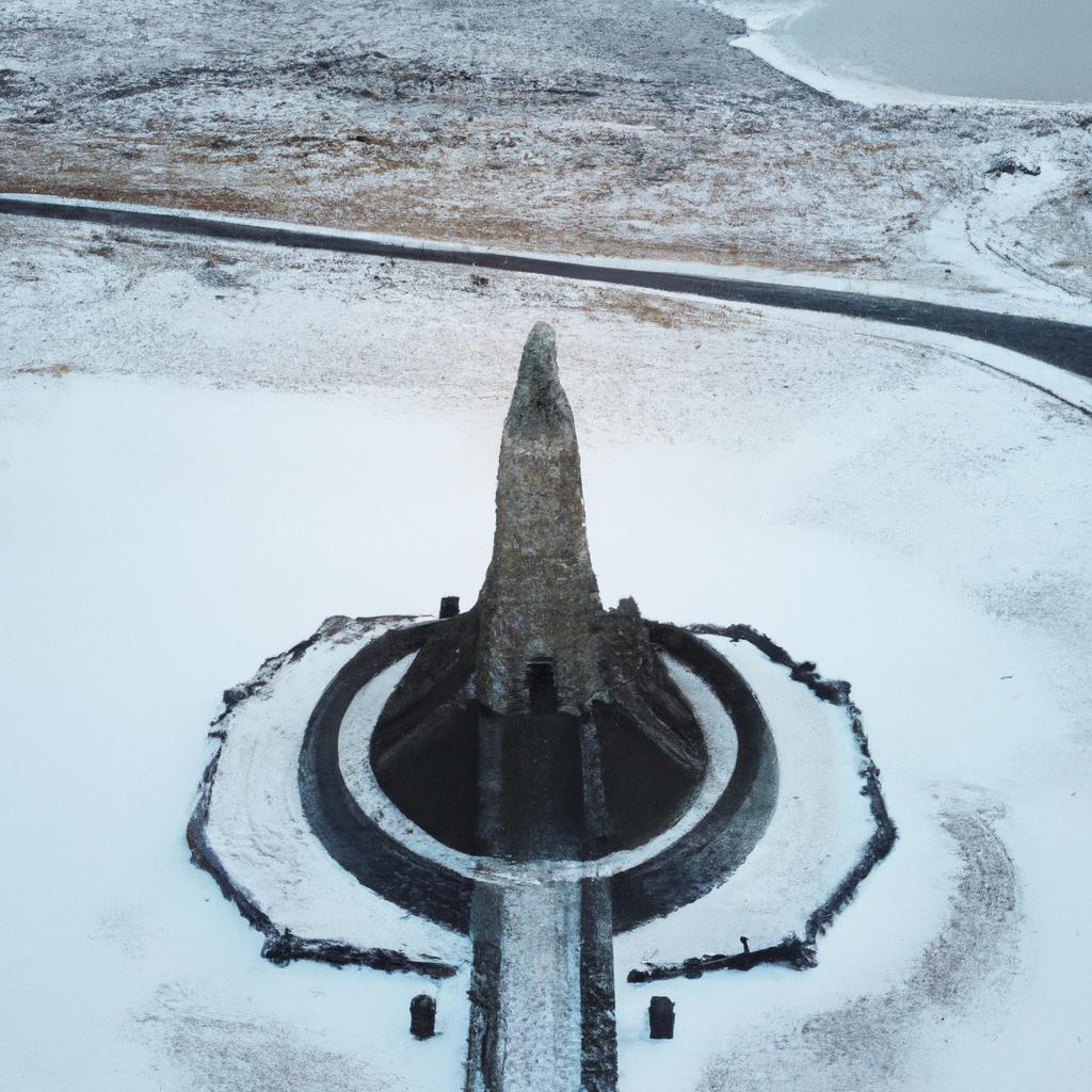 The Iceland Monument is a breathtaking sight in the midst of Iceland's winter wonderland.
