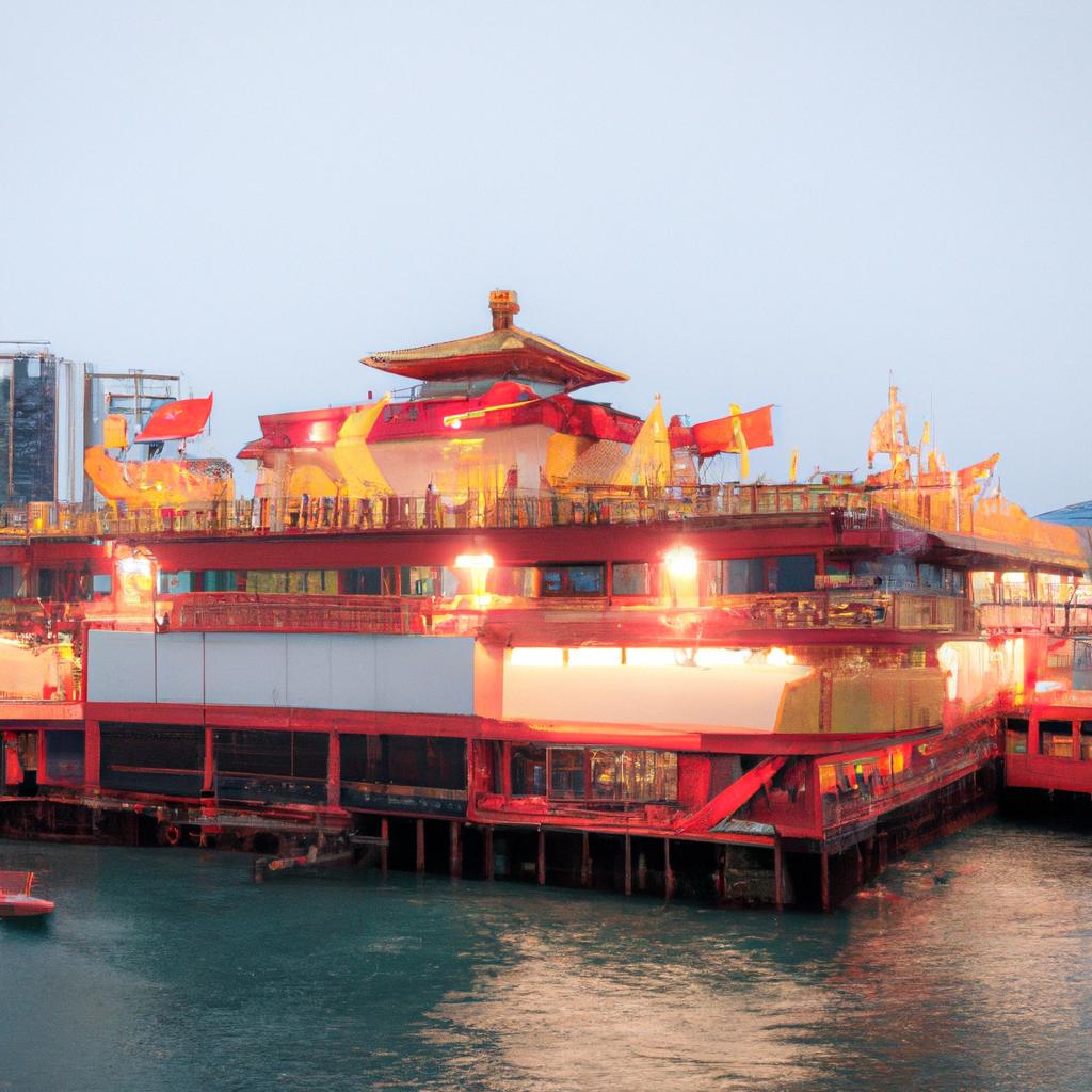 The Jumbo Floating Restaurant is an iconic landmark of Hong Kong's Aberdeen Harbour.