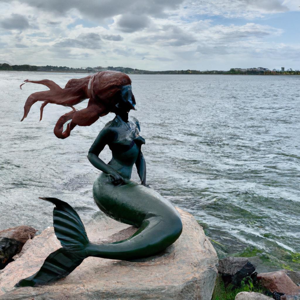 Visiting the famous Little Mermaid statue in Copenhagen