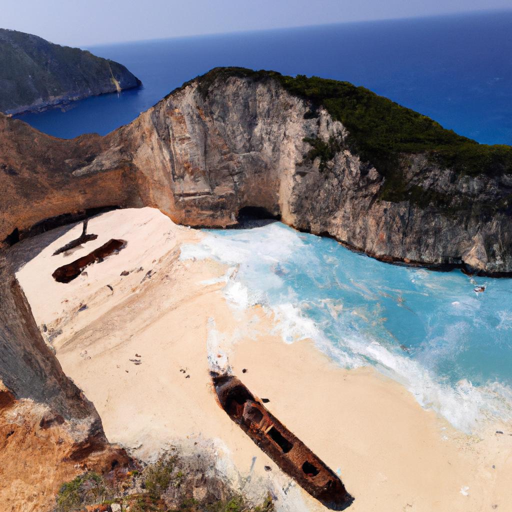 The famous shipwreck on Zante Shipwreck Island is a popular spot for tourists who come to admire its beauty and take memorable photos.